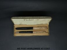 A cased Parker 51 pen and pencil set