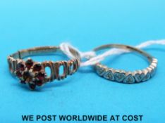 Two 9ct gold rings,