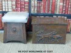 A copper box and a coal scuttle