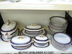 A Royal Worcester vitreous china dinner service with elephant themed tureens,