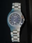 Rado Over Pole gentleman's automatic wristwatch with bevelled glass two-tone face and white markers,