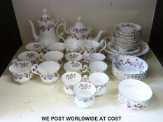 A Royal Albert Lorraine tea and coffee set with extras including cake stand