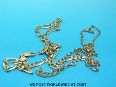 Two 9ct gold necklaces (15.