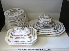 An extensive Copeland Spode Indian Tree dinner service circa 1895 including tureens and ladle
