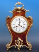 An French tortoiseshell gilt-mounted bracket or mantel clock with two-train movement striking on a