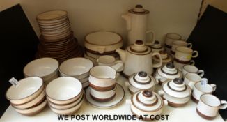 A large collection of Denby Potter's Wheel dinner and tea ware include tureen,