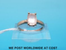 A 9ct rose gold ring set with morganite (size N)