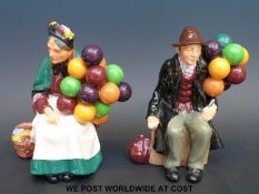 A Royal Doulton The Old Balloon Seller HN1315 and The Balloon Man HN1934