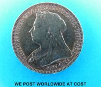 An 1893 veiled head gold full sovereign