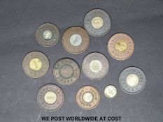 A collection of Victorian model pennies and halfpennies by Moor (11 in all)