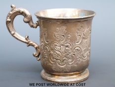 A Victorian hallmarked silver christening mug, London 1844, maker Edward, Edward Junior,