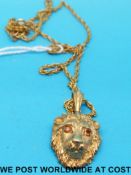A yellow metal pendant, marked 9k,
