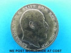 A 1909 gold full sovereign