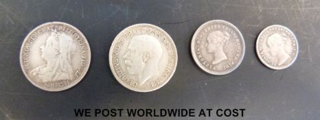 Four Maundy coins, various dates,