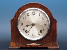 A Garrard oak cased two train mantel clock
