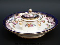 A late 19thC Sevres inkwell (16.