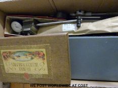 A quantity of engineering tools to include marking out tools and micrometers