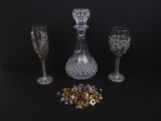 Two Lord of the Rings pewter and glass goblets dated 1996-99,