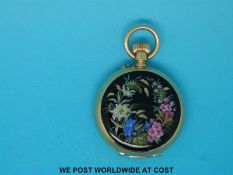 A ladies full hunter keyless fob watch by P & A Bornand Genéve,