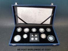 The Queen's 80th Birthday silver coin collection, from The Royal Mint,