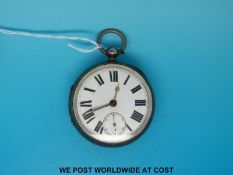 A Victorian hallmarked fusee lever pocket watch (height including bow 8cm)