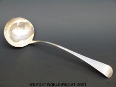 A Georgian hallmarked silver ladle, London 1814 maker Thomas Wallis II & Jonathan Hayne,