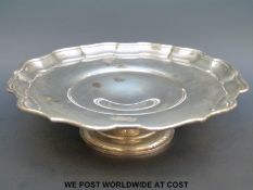 A silver tazza with shaped edge, import marks for London 1954,