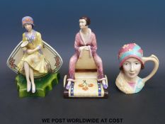 Two Kevin Francis Art Deco style figures 'Pyjama Girl' 502/1500 with certificates,