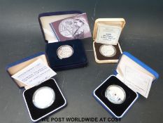 Four commemorative silver crowns,