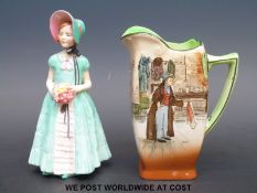 A Royal Doulton figurine Diana HN1717 and a Doulton Series ware jug,