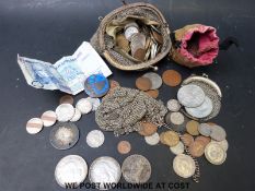 A quantity of coins, Victorian onwards including silver content,