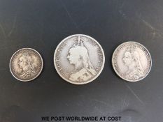 An 1892 Jubilee head florin,