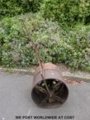 A large 19thC garden roller (overall width approximately 73cm)