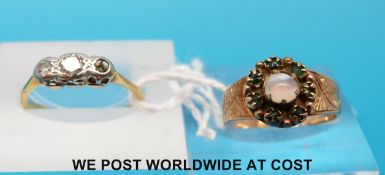 Two yellow metal rings,