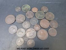 A collection of Georgian pennies etc