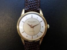 International Watch Company (IWC) 18ct gold gentleman's automatic wristwatch with gold hands and