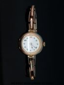 Rolex 9ct gold ladies wristwatch with Arabic numerals,