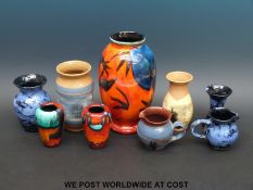 A collection of studio pottery including Poole, Ewenny and Boscastle.