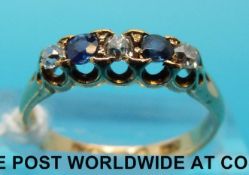 An 18ct gold ring, B'ham 1892,