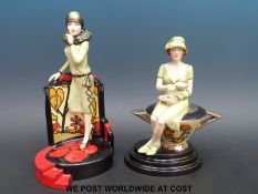 Two Kevin Francis Art Deco style figures,
