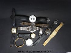 Three mid twentieth century gentleman's wristwatches including Cimier & Sagara together with a