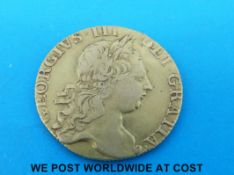 A George III guinea third head dated 1768