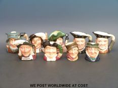Nine small Royal Doulton character jugs including Henry VIII