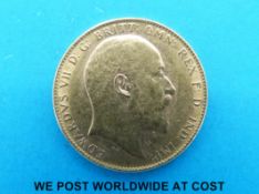 A 1906 gold full sovereign Perth mint