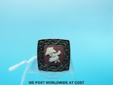 A silver ring by Stephen Webster for Wedgwood depicting roses