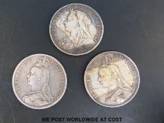 Three Victorian crowns