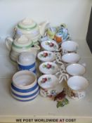 Royal Albert Chatelaine teaware, T G Green sugar caster, Beswick wren,