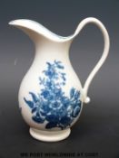 A Worcester first period pedestal jug with crescent mark to base,