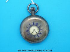 A hallmarked silver half hunter gentleman's pocket watch marked to movement Hillside and Waltham