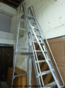 An aluminium warehouse or similar ladder (height of platform 293cm)